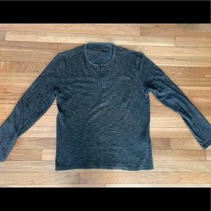 John Varvatos Henley Thermal, Dark Green W/ Grey Heather